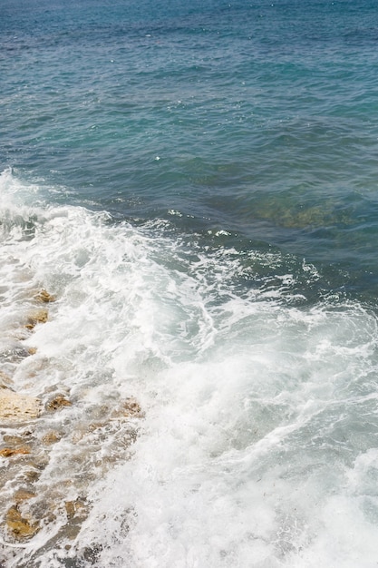 Beautiful views of the sea waves on a sunny summer day