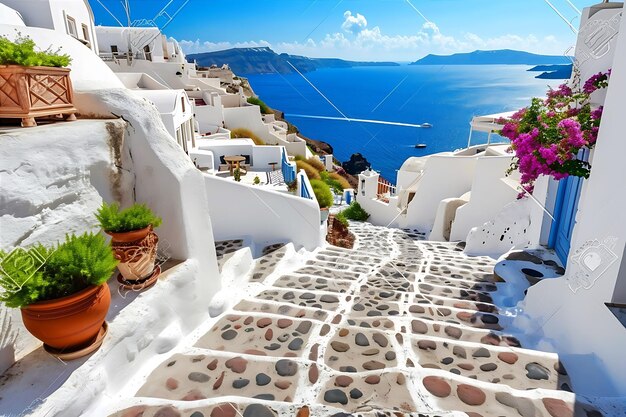 Beautiful Villas of Oia Valley on the Island of Greece