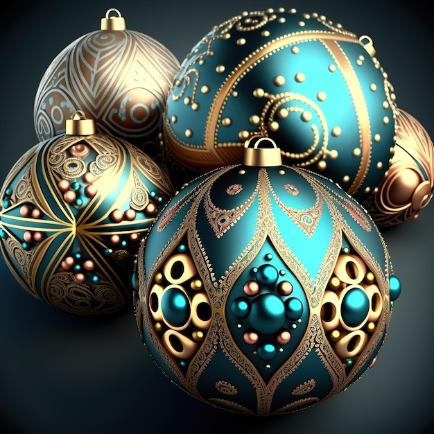 Beautiful vintage Christmas balls Evening festive lights of Christmas and New Year