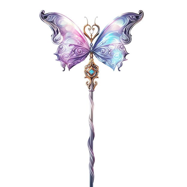 beautiful wand magical fairytale clipart illustration