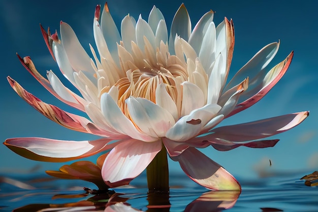 Beautiful water lily in the blue sky