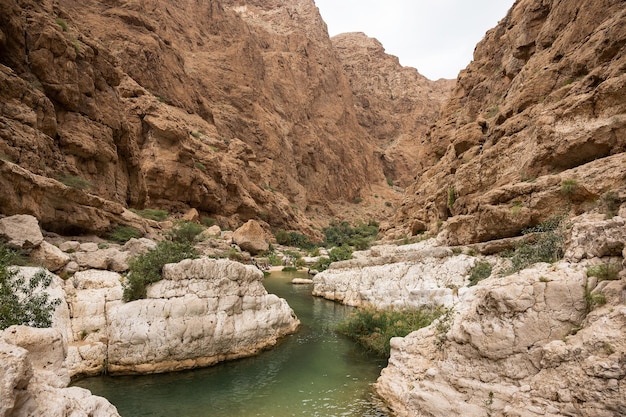 Beautiful water pools at Wadi Ash Shab Oman