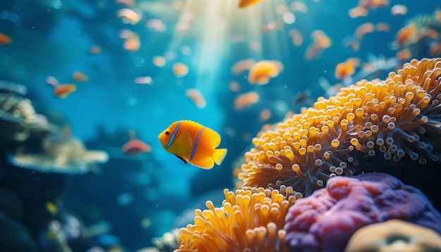 beautiful under water scenery with fish