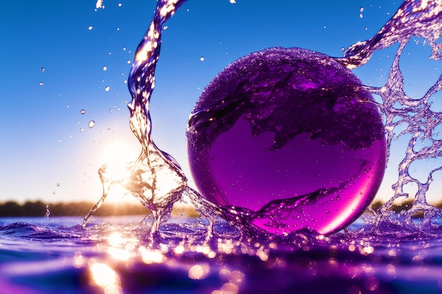 Beautiful water splashes Chromatic Rhapsody Vibrant Water Splashes Generative AI