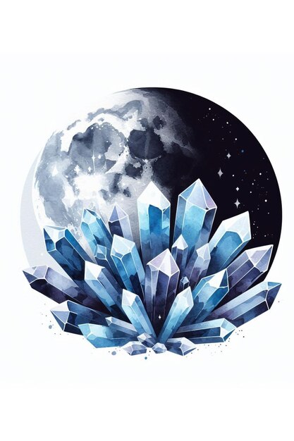 Beautiful Watercolor Abstract Crystal Art