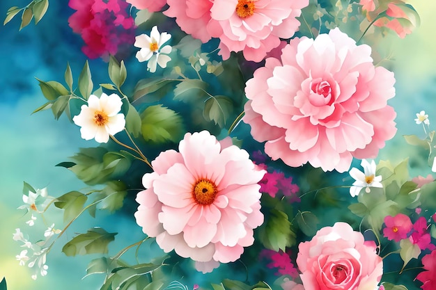 Beautiful watercolor floral background