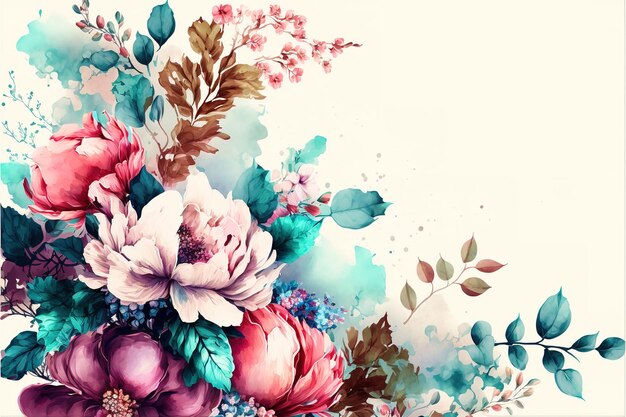 Photo beautiful watercolor floral background