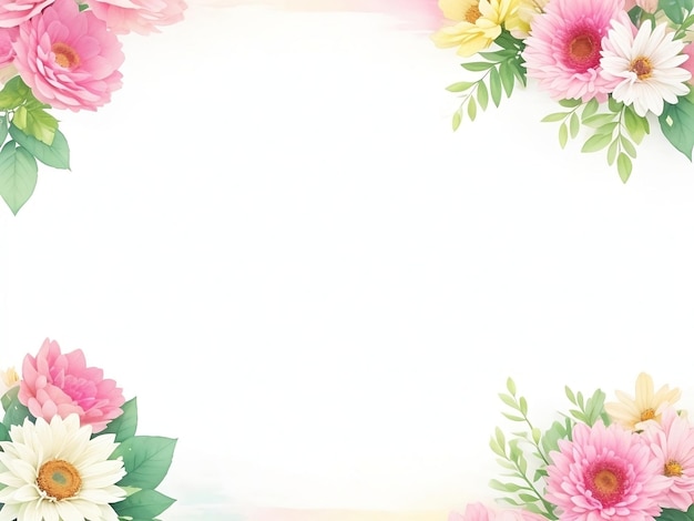 Beautiful watercolor floral frame