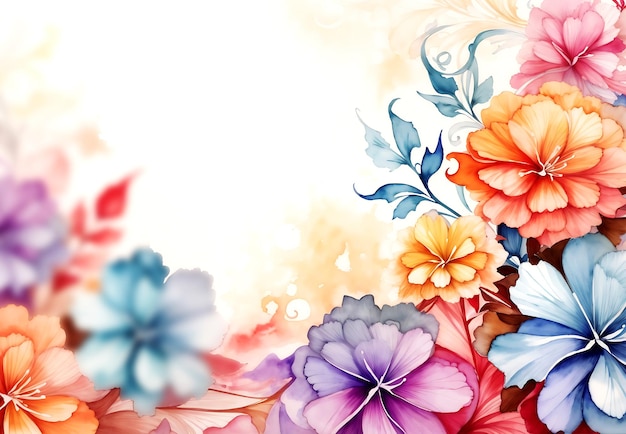 A beautiful watercolor flower background ai generated