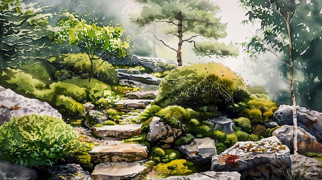 Beautiful Watercolor Garden