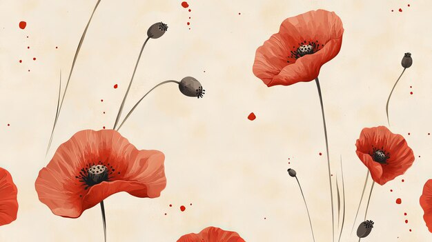 Photo beautiful watercolor poppies on white background floral art concept