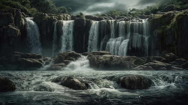 Beautiful waterfall Ai Generated Image