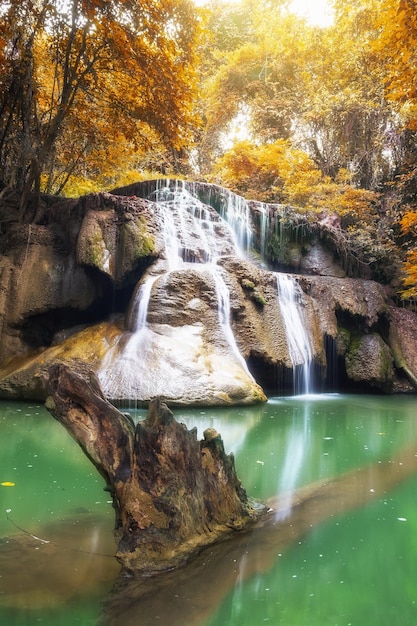 Beautiful waterfall autumn in rainforest