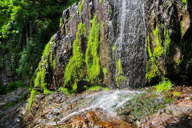 Beautiful waterfall in Caucasus mountains in Adjara, Georgia