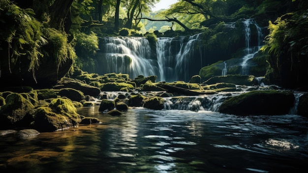 Beautiful waterfall in deep forest