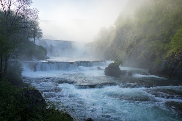 Beautiful waterfall in early morning