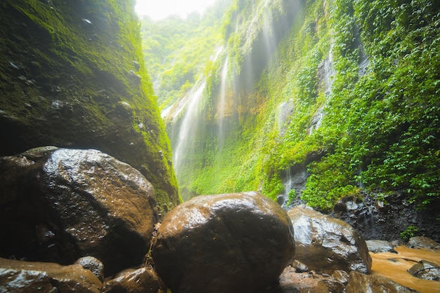 Beautiful waterfall in east java known as Madakaripura Falls