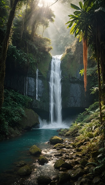 Beautiful waterfall in the forest