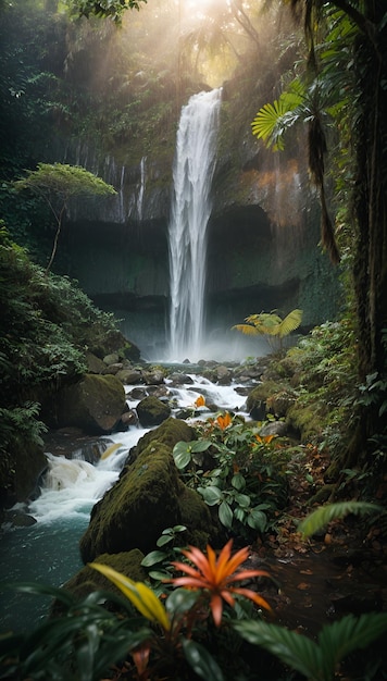 Beautiful waterfall in the forest