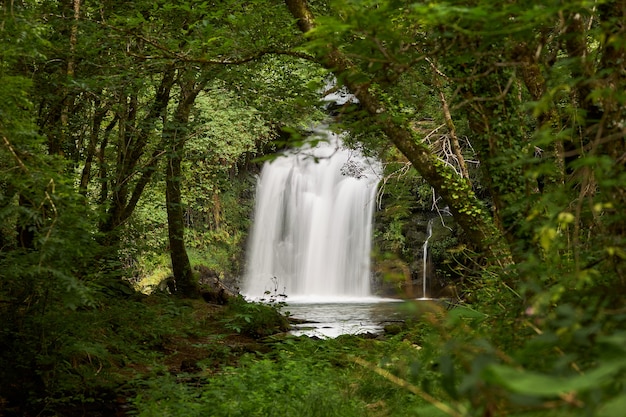 Beautiful waterfall hidden in a remote part of Galicia, Spain.