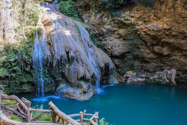 Beautiful waterfall Koh Luang waterfall   at Mae Ping National Park, Li District, Lamphun in  Thailand