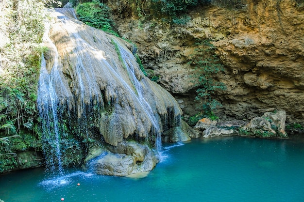 Beautiful waterfall Koh Luang waterfall   at Mae Ping National Park, Li District, Lamphun in  Thailand