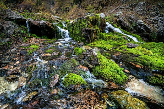 Beautiful waterfall in the mountains