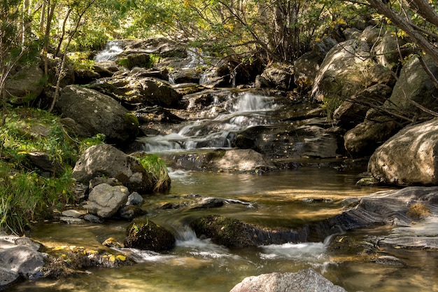 Beautiful waterfall near the Os de Civis village in Catalonia, Spain