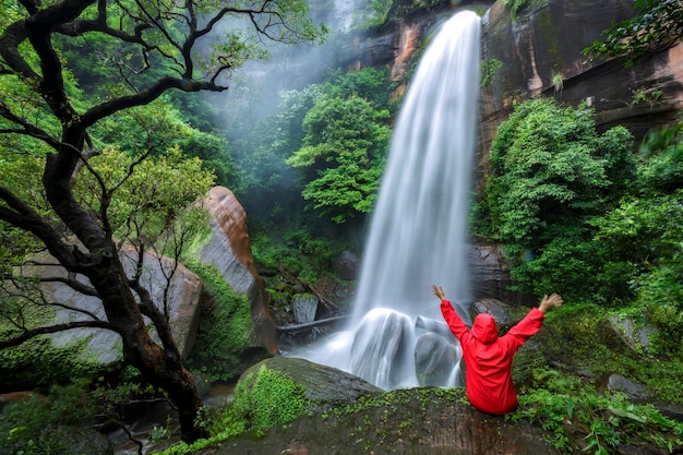 Beautiful waterfall pictures Tat Phimanthip Waterfall Located in the northeast of Thailand.