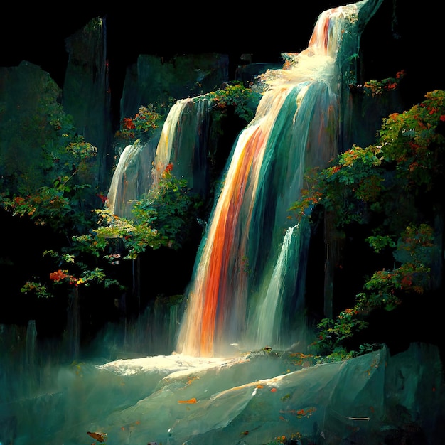 beautiful waterfall shiny