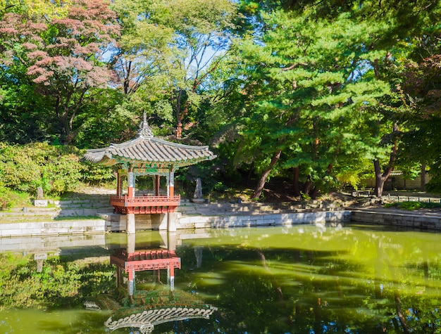 Beautiful waterfront pavilion Korea style in Korea South landmark for tourism