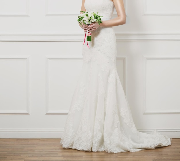 Beautiful wedding bouquet in hands