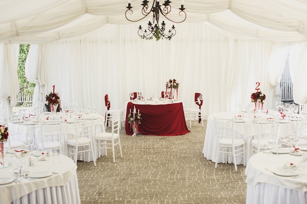 Beautiful wedding ceremony in a tent