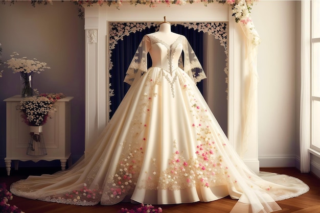 A beautiful wedding dress Discover the Perfect Wedding Dress for Your Unforgettable Day Generative AI