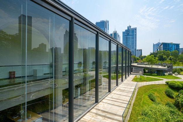 Beautiful Wetland Park and urban skyline in Chongqing China