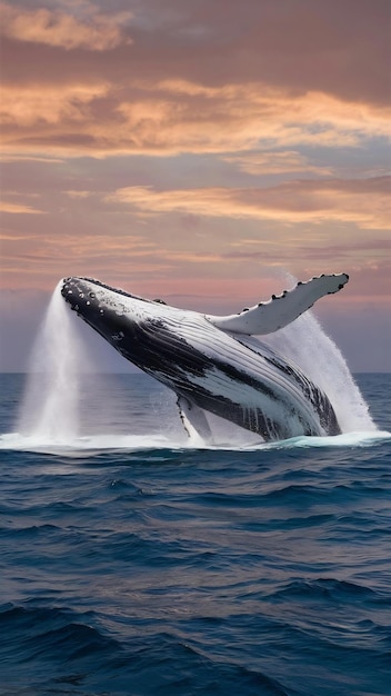 Photo beautiful whale crossing the ocean