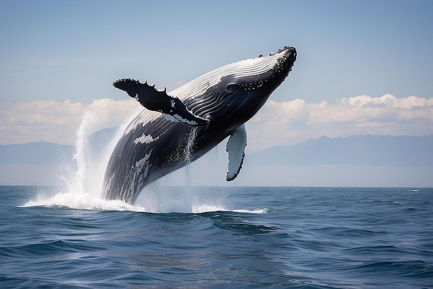 Photo beautiful whale crossing the ocean