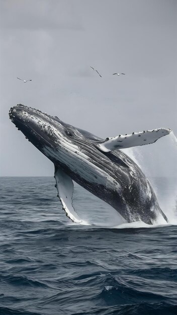 Photo beautiful whale crossing the ocean