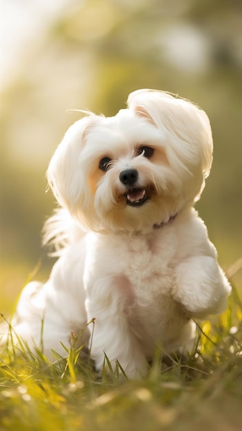 Beautiful white bichon maltese