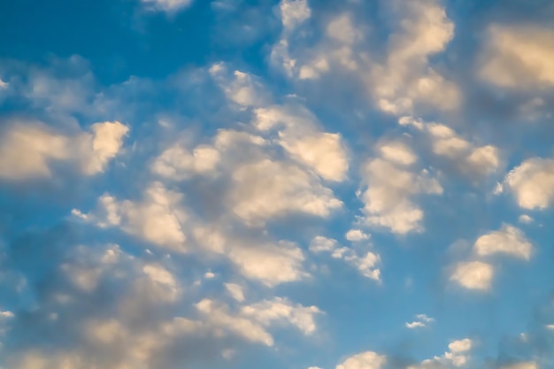 Beautiful white clouds at sunset in nature