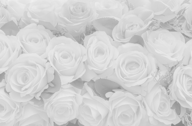 Beautiful white decoration artificial fabric rose flower background 