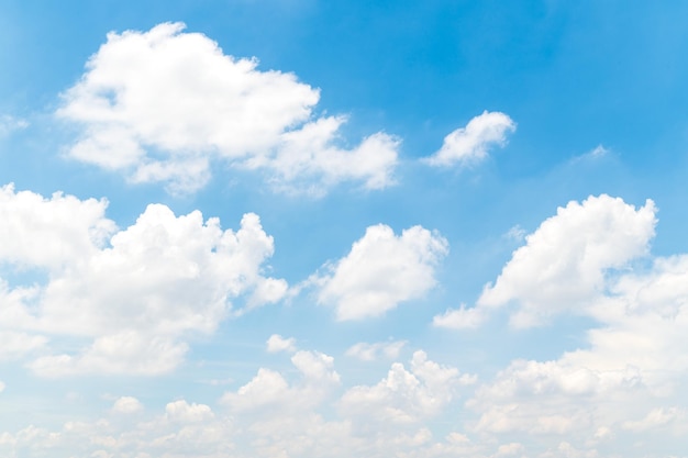 Beautiful white fluffy clouds in blue sky Nature background from white clouds in sunny day