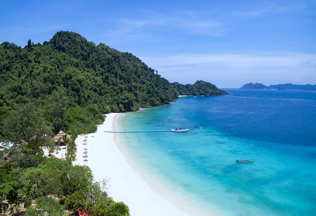 beautiful white sand beach of  nyang oo phee island 