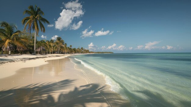 Beautiful white sandy tropical beach in sunny summer