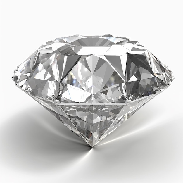 Beautiful white silver diamond stone white background AI Generated image