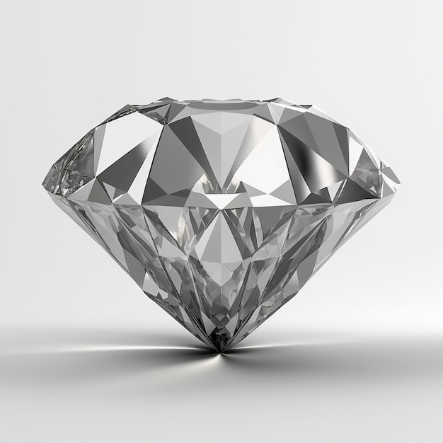 Beautiful white silver diamond stone white background AI Generated image