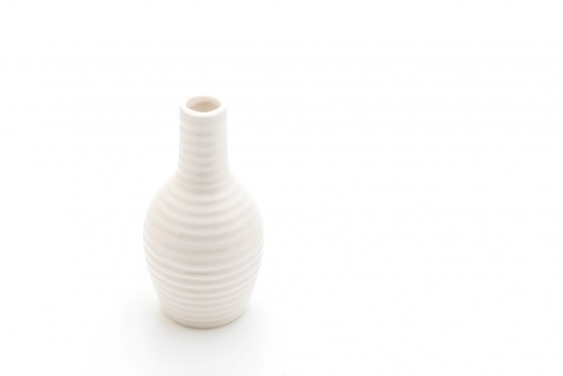 beautiful white vase on white background