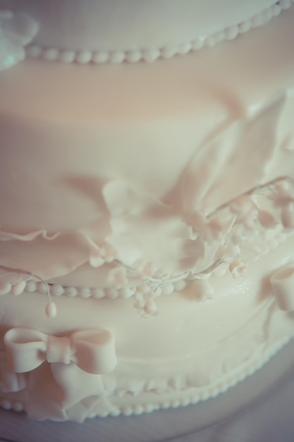 Beautiful white wedding cake