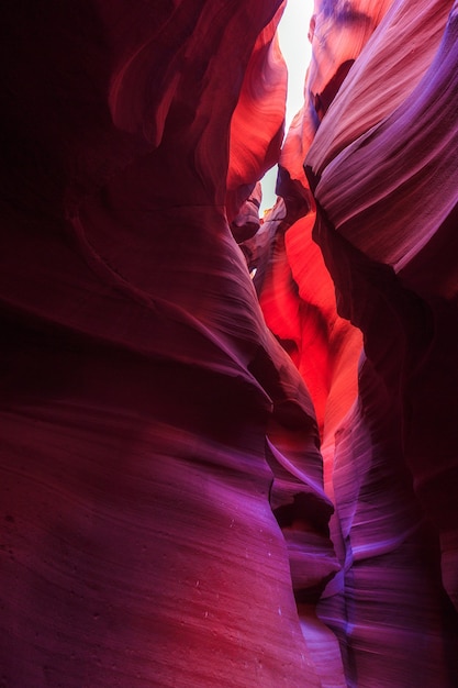 Beautiful wide angle view of amazing sandstone formations in famous Antelope Canyon