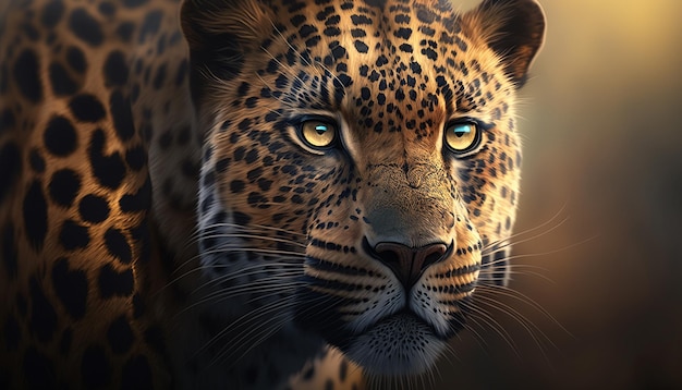 Beautiful wild animal amur leopard AI Generated